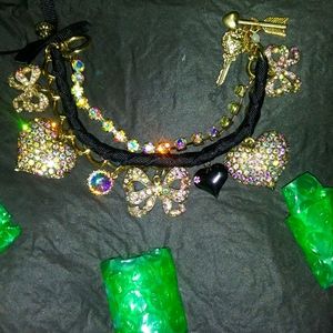 Betsey Johnson Aurora Borealis Charm Bracelet